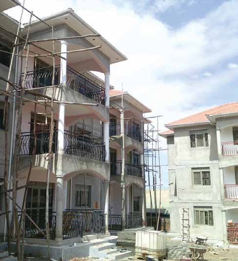 Scaffolding on a building facade during construction